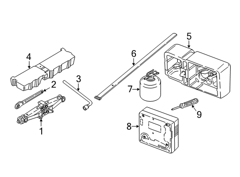 2019 BMW X1 Jack & Components Lifting Jack Storage Partition Diagram for 71106878508