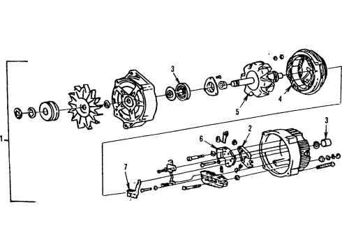 1985 Buick Riviera Alternator Generator Asm, (Remanufactured) Diagram for 10495419