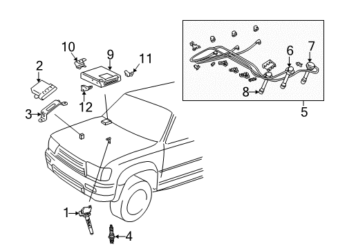 2000 Toyota 4Runner Powertrain Control Plug Wire Diagram for 90919-15553