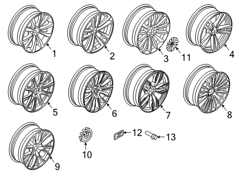 2022 BMW 740i xDrive Wheels & Trim DISK WHEEL, LIGHT ALLOY, IN Diagram for 36116887592