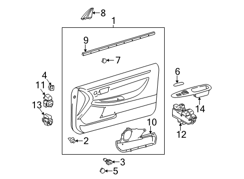 2003 Toyota Solara Interior Trim - Door Armrest Base Diagram for 74231-06020-A0