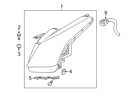 2016 Cadillac ELR Headlamps Composite Assembly Diagram for 22874969