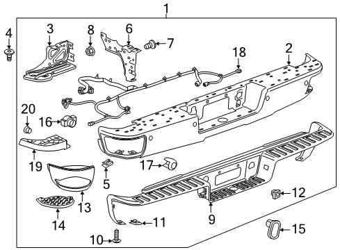 2018 Chevrolet Silverado 2500 HD Parking Aid Alarm Module Diagram for 84169042