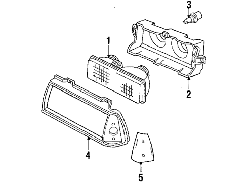 1988 Oldsmobile 98 Headlamps Lamp Asm-Front Side Marker-Right Diagram for 16508800