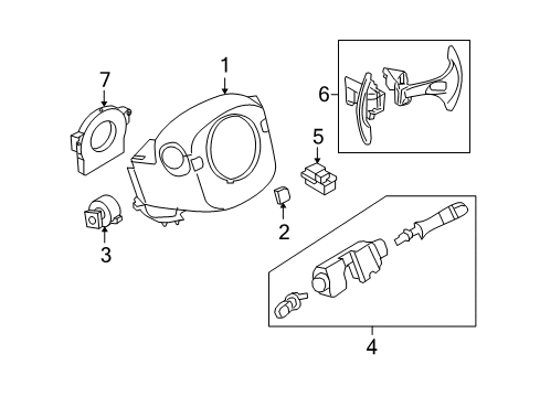 2017 Infiniti QX70 Shroud, Switches & Levers Switch Assy-Combination Diagram for 25560-1A70B