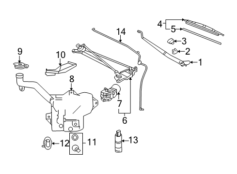 2012 Chevrolet Corvette Headlamp Washers/Wipers Wiper Transmission Diagram for 25820788