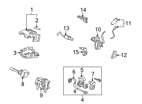 2007 Honda Ridgeline Switches Switch, Steering Diagram for 35130-SJC-A01