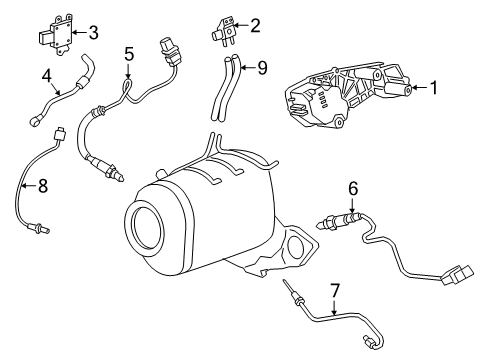 2011 BMW 335d Emission Components Bracket For.Sensor Diagram for 13627808456