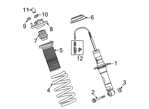 2021 Chevrolet Corvette Shocks & Components - Rear Shock Nut Diagram for 11547103