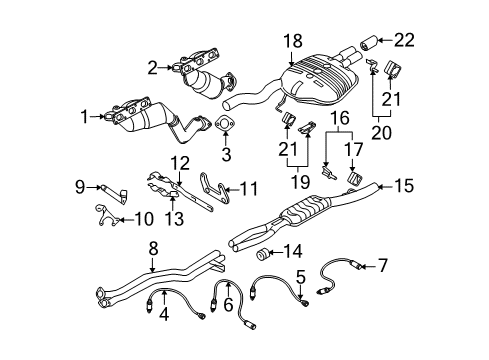 2007 BMW 530xi Exhaust Components Exhaust System, Cpl. Diagram for 18307540188