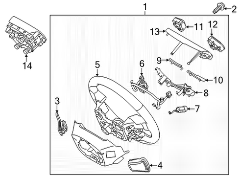 2018 Genesis G80 Steering Column & Wheel, Steering Gear & Linkage Bezel-Outer Diagram for 56171-B1AB0