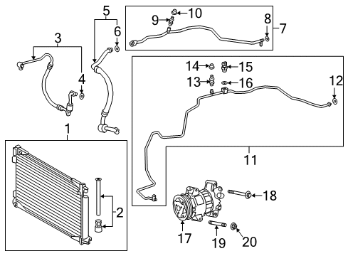 2021 Toyota C-HR Air Conditioner Condenser Diagram for 88450-F4010