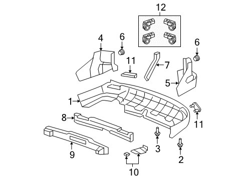 2009 Honda CR-V Rear Bumper Face, Rear Bumper (Dot) Diagram for 04715-SWA-A90