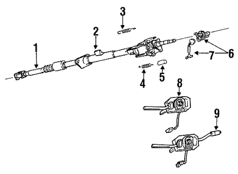 1992 Isuzu Amigo Ignition Lock Shaft, Tilt Steering (Lower) Diagram for 8-97084-686-0