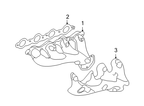 2010 Hummer H3 Exhaust Manifold Exhaust Manifold (W/3Way Catalytic Converter) Diagram for 12619749