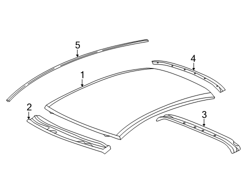 2021 Honda Insight Roof & Components, Exterior Trim Arch Set A, Roof Diagram for 62141-TBA-305ZZ