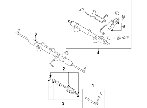 2008 Infiniti G37 P/S Pump & Hoses, Steering Gear & Linkage Control Assembly-Power Steering Diagram for 28500-JK00B