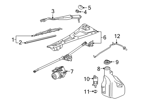 2003 Chevrolet SSR Wiper & Washer Components Wiper Arm Diagram for 15777603