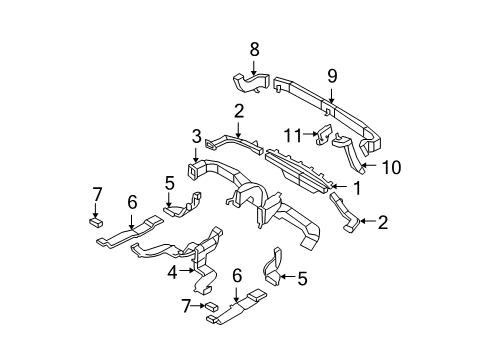 2008 Hyundai Santa Fe Ducts Cover Assembly-Rear A/C BLANKING Diagram for 97995-2B000