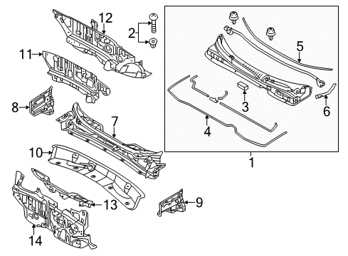 2012 Hyundai Tucson Cowl Pad-Antinoise Diagram for 86157-2S000