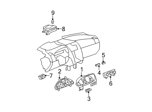 2008 GMC Acadia Cluster & Switches, Instrument Panel Dash Control Unit Diagram for 20917131