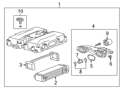 2016 Cadillac ATS Intercooler Upper Cover Diagram for 12655279