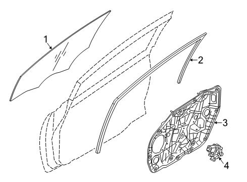 2016 Kia Forte Front Door Run Assembly-Front Door Window Glass Diagram for 82530A7000