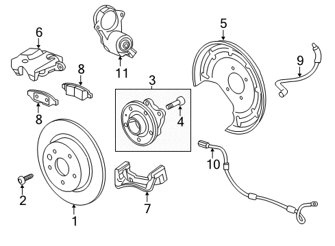 2021 GMC Terrain Rear Brakes Splash Shield Diagram for 84064999