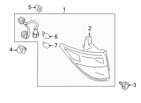 2011 Nissan Quest Bulbs Lamp Assembly-Rear Combination LH Diagram for 26555-1JA0A