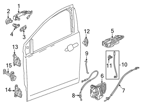 2022 Chevrolet Bolt EUV Lock & Hardware Control Cable Diagram for 42601928