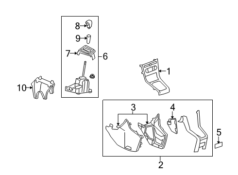 2008 Saturn Vue Gear Shift Control - AT Gear Shift Assembly Diagram for 25998802