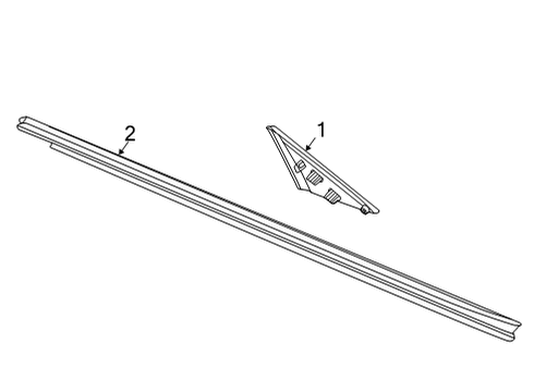 2020 Chevrolet Corvette Exterior Trim - Door Belt Molding Diagram for 84837020