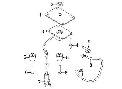 2022 Ford Transit Connect Spare Tire Carrier Stopper Diagram for DT1Z-1489-A