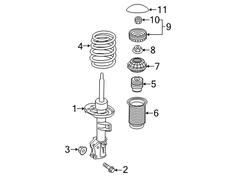2018 Fiat 500L Struts & Components - Front Cover-Suspension STRUT Diagram for 68257414AA