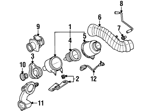 1995 Ford Ranger Filters Air Inlet Tube Diagram for F57Z9B698A