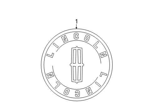 2007 Lincoln Town Car Wheel Covers & Trim Center Cap Diagram for 8W1Z-1130-D