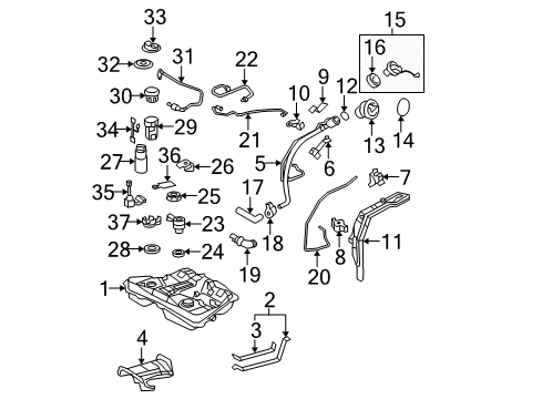 2006 Toyota Matrix Fuel Supply Clamp, Hose Diagram for 90460-40007