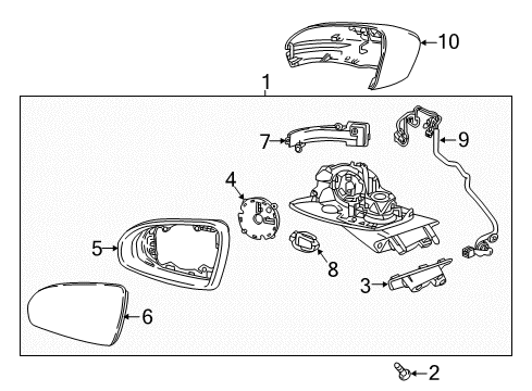 2018 Buick LaCrosse Outside Mirrors Mirror Assembly Diagram for 26210735