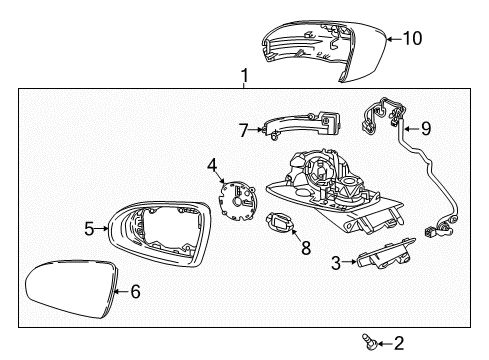 2018 Buick LaCrosse Outside Mirrors Mirror Glass Diagram for 26200596