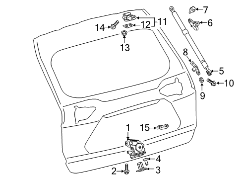 2020 Toyota RAV4 Lift Gate Lift Cylinder Upper Bracket Diagram for 68945-0R060