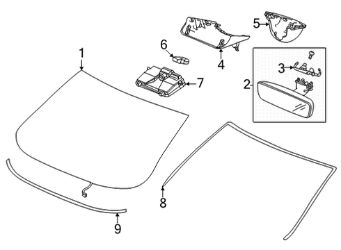 2021 Acura TLX Glass, Reveal Moldings COVER, SENSOR Diagram for 76413-TGV-A01