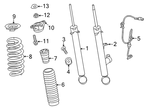 2021 Acura TLX Struts & Components - Rear Sub-Harness, Right Rear Diagram for 52650-TGV-A03