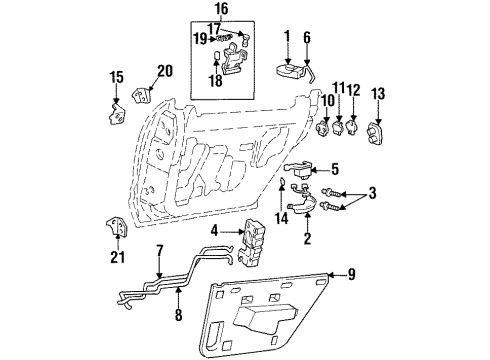 1995 Oldsmobile Aurora Rear Door - Lock & Hardware Hinge Asm-Rear Side Door Lower Diagram for 16627112