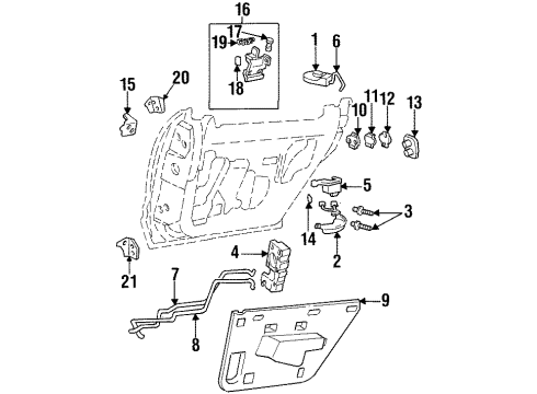 1997 Oldsmobile Aurora Rear Door Handle Asm-Rear Side Door Outside *Paint To Mat Diagram for 25699215