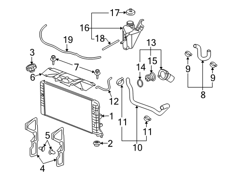 2009 Buick LaCrosse Radiator & Components Reservoir Asm-Coolant Recovery Diagram for 15822510