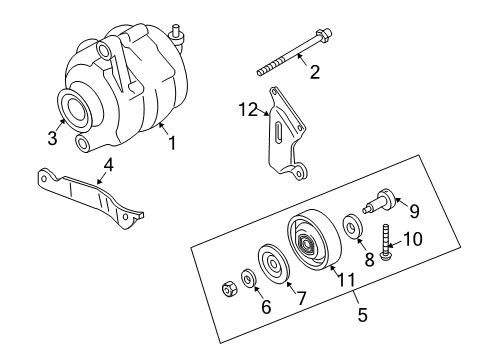 2008 Infiniti FX35 Belts & Pulleys Pulley Assy Diagram for 23150-AG010