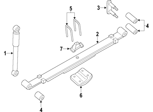 2017 Nissan Titan Rear Suspension Components, Stabilizer Bar ABSORBER Kit - Shock, Rear Diagram for E6200-EZ36B