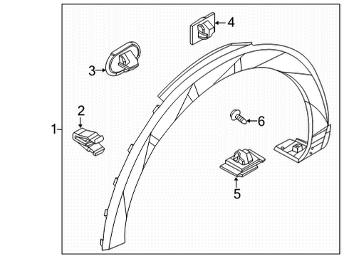 2022 Hyundai Ioniq 5 Exterior Trim - Fender CLIP-SIDE SILL MOULDING MTG Diagram for 87758-GI000