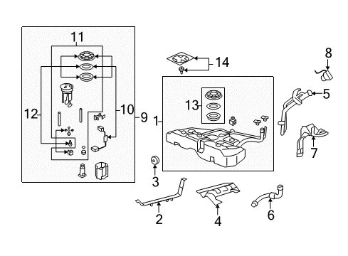 2008 Honda Accord Fuel Supply Protector Assembly, Fuel Filler Pipe Diagram for 17660-TA0-A01