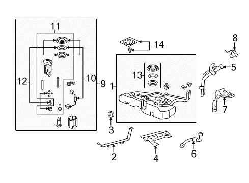 2008 Honda Accord Fuel Supply Protector Assembly, Fuel Filler Pipe Diagram for 17660-TA0-L01
